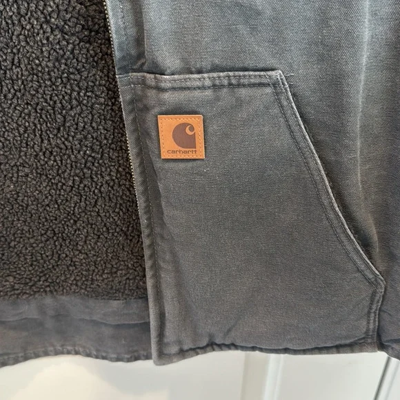 Carhartt Men's Washed Duck Sherpa-Lined Mock-Neck Vest size 2XL - Picture 10 of 11